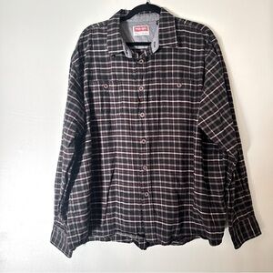 Wrangler Premium Quality Vintage Long Sleeve Flannel Western Plaid Shirt Sz 2XL